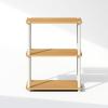 Furinno Turn-N-Tube Book Shelf, 4-Tier Bookshelf, Bookcase with Multipurpose Compact Display Rack, 11.6 x 23.6 x 43.2, for Living Room, Bedroom, Home Office, Dark Walnut(Beech/White)