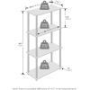 Furinno Turn-N-Tube Book Shelf, 4-Tier Bookshelf, Bookcase with Multipurpose Compact Display Rack, 11.6 x 23.6 x 43.2, for Living Room, Bedroom, Home Office, Dark Walnut(Americano/Black)