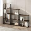 Furinno Turn-N-Tube Book Shelf, 4-Tier Bookshelf, Bookcase with Multipurpose Compact Display Rack, 11.6 x 23.6 x 43.2, for Living Room, Bedroom, Home Office, Dark Walnut(Columbia Walnut/Black)