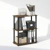 Furinno Turn-N-Tube Book Shelf, 4-Tier Bookshelf, Bookcase with Multipurpose Compact Display Rack, 11.6 x 23.6 x 43.2, for Living Room, Bedroom, Home Office, Dark Walnut(Columbia Walnut/Black)