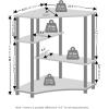 Furinno Turn-N-Tube Book Shelf, 4-Tier Bookshelf, Bookcase with Multipurpose Compact Display Rack, 11.6 x 23.6 x 43.2, for Living Room, Bedroom, Home Office, Dark Walnut(White Oak/Stainless Steel)
