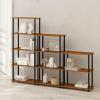 Furinno Turn-N-Tube Book Shelf, 4-Tier Bookshelf, Bookcase with Multipurpose Compact Display Rack, 11.6 x 23.6 x 43.2, for Living Room, Bedroom, Home Office, Dark Walnut(Light Cherry/Black)