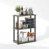Furinno Turn-N-Tube Book Shelf, 4-Tier Bookshelf, Bookcase with Multipurpose Compact Display Rack, 11.6 x 23.6 x 43.2, for Living Room, Bedroom, Home Office, Dark Walnut(French Oak/Black)