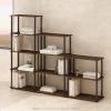 Furinno Turn-N-Tube Book Shelf, 4-Tier Bookshelf, Bookcase with Multipurpose Compact Display Rack, 11.6 x 23.6 x 43.2, for Living Room, Bedroom, Home Office, Dark Walnut(Walnut/Brown)
