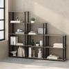 Furinno Turn-N-Tube Book Shelf, 4-Tier Bookshelf, Bookcase with Multipurpose Compact Display Rack, 11.6 x 23.6 x 43.2, for Living Room, Bedroom, Home Office, Dark Walnut(French Oak/Black)