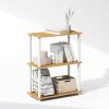 Furinno Turn-N-Tube Book Shelf, 4-Tier Bookshelf, Bookcase with Multipurpose Compact Display Rack, 11.6 x 23.6 x 43.2, for Living Room, Bedroom, Home Office, Dark Walnut(Beech/White)