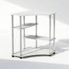 Furinno Turn-N-Tube Book Shelf, 4-Tier Bookshelf, Bookcase with Multipurpose Compact Display Rack, 11.6 x 23.6 x 43.2, for Living Room, Bedroom, Home Office, Dark Walnut(White Oak/Stainless Steel)