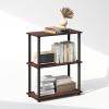 Furinno Turn-N-Tube Book Shelf, 4-Tier Bookshelf, Bookcase with Multipurpose Compact Display Rack, 11.6 x 23.6 x 43.2, for Living Room, Bedroom, Home Office, Dark Walnut(Dark Cherry/Black)