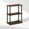 Furinno Turn-N-Tube Book Shelf, 4-Tier Bookshelf, Bookcase with Multipurpose Compact Display Rack, 11.6 x 23.6 x 43.2, for Living Room, Bedroom, Home Office, Dark Walnut(Walnut/Brown)