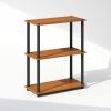 Furinno Turn-N-Tube Book Shelf, 4-Tier Bookshelf, Bookcase with Multipurpose Compact Display Rack, 11.6 x 23.6 x 43.2, for Living Room, Bedroom, Home Office, Dark Walnut(Light Cherry/Black)