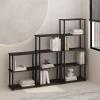Furinno Turn-N-Tube Book Shelf, 4-Tier Bookshelf, Bookcase with Multipurpose Compact Display Rack, 11.6 x 23.6 x 43.2, for Living Room, Bedroom, Home Office, Dark Walnut(Espresso/Black)