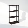 Furinno Turn-N-Tube Book Shelf, 4-Tier Bookshelf, Bookcase with Multipurpose Compact Display Rack, 11.6 x 23.6 x 43.2, for Living Room, Bedroom, Home Office, Dark Walnut(Dark Walnut)