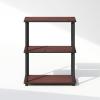Furinno Turn-N-Tube Book Shelf, 4-Tier Bookshelf, Bookcase with Multipurpose Compact Display Rack, 11.6 x 23.6 x 43.2, for Living Room, Bedroom, Home Office, Dark Walnut(Dark Cherry/Black)