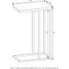 Furinno Turn-N-Tube C Shaped Side Table with Casters, French Oak Grey/Black(Columbia Walnut)