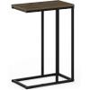 Furinno Turn-N-Tube C Shaped Side Table with Casters, French Oak Grey/Black(Columbia Walnut)