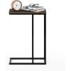 Furinno Turn-N-Tube C Shaped Side Table with Casters, French Oak Grey/Black(Columbia Walnut)
