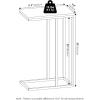 Furinno Turn-N-Tube C Shaped Side Table with Casters, French Oak Grey/Black(French Oak Grey)