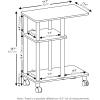 Furinno Turn-N-Tube C Shaped Side Table with Casters, French Oak Grey/Black(French Oak Grey/Black)