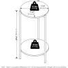 Furinno Turn-N-Tube Side Table, 2-Tier Round End Table with Open Shelf, Night Stand, Bedside Table, Toolless Assembly, for Living Room, Bedroom, Amber Pine(White/Black)