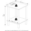 Furinno Turn-N-Tube Side Table, 2-Tier Square End Table with Charging Station, Night Stand, Bedside Table with USB and Type-C Charging Port, for Living Room, Bedroom, White(Amber Pine/Black)