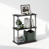 Furinno Turn-N-Tube Book Shelf, 4-Tier Bookshelf, Bookcase with Multipurpose Compact Display Rack, 11.6 x 23.6 x 43.2, for Living Room, Bedroom, Home Office, Dark Walnut(Black/Grey)