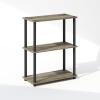 Furinno Turn-N-Tube Book Shelf, 4-Tier Bookshelf, Bookcase with Multipurpose Compact Display Rack, 11.6 x 23.6 x 43.2, for Living Room, Bedroom, Home Office, Dark Walnut(French Oak/Black)