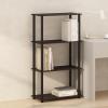 Furinno Turn-N-Tube Book Shelf, 4-Tier Bookshelf, Bookcase with Multipurpose Compact Display Rack, 11.6 x 23.6 x 43.2, for Living Room, Bedroom, Home Office, Dark Walnut(Dark Walnut)