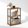 Furinno Turn-N-Tube Book Shelf, 4-Tier Bookshelf, Bookcase with Multipurpose Compact Display Rack, 11.6 x 23.6 x 43.2, for Living Room, Bedroom, Home Office, Dark Walnut(Light Cherry/Black)