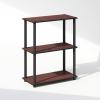 Furinno Turn-N-Tube Book Shelf, 4-Tier Bookshelf, Bookcase with Multipurpose Compact Display Rack, 11.6 x 23.6 x 43.2, for Living Room, Bedroom, Home Office, Dark Walnut(Dark Cherry/Black)