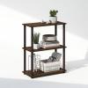 Furinno Turn-N-Tube Book Shelf, 4-Tier Bookshelf, Bookcase with Multipurpose Compact Display Rack, 11.6 x 23.6 x 43.2, for Living Room, Bedroom, Home Office, Dark Walnut(Walnut/Brown)