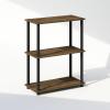 Furinno Turn-N-Tube Book Shelf, 4-Tier Bookshelf, Bookcase with Multipurpose Compact Display Rack, 11.6 x 23.6 x 43.2, for Living Room, Bedroom, Home Office, Dark Walnut(Columbia Walnut/Black)