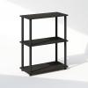 Furinno Turn-N-Tube Book Shelf, 4-Tier Bookshelf, Bookcase with Multipurpose Compact Display Rack, 11.6 x 23.6 x 43.2, for Living Room, Bedroom, Home Office, Dark Walnut(Espresso/Black)
