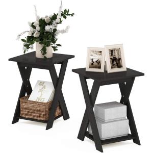 FURINNO Modern Simplistic End Table Set, 2-Pack, Espresso(Espresso)