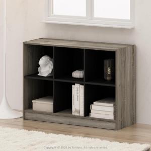 Furinno Basic Book Shelf, 3×2 Bookshelf, Cube Organizer Cabinet Bookcase with Shelf Storage, 11.9 x 31.6 x 23.6, for Living Room, Bedroom, Home Office, Espresso(French Oak)