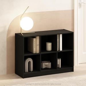 Furinno Basic Book Shelf, 3×2 Bookshelf, Cube Organizer Cabinet Bookcase with Shelf Storage, 11.9 x 31.6 x 23.6, for Living Room, Bedroom, Home Office, Espresso(Espresso)