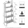 Furinno Ladder Display Shelf, 5-Tier Ladder Shelf, Ladder Bookshelf, Display Storage Shelves, 13 x 23.6 x 53.5, for Living Room, Home Office, Espresso(French Oak)