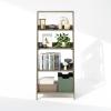Furinno Ladder Display Shelf, 5-Tier Ladder Shelf, Ladder Bookshelf, Display Storage Shelves, 13 x 23.6 x 53.5, for Living Room, Home Office, Espresso(French Oak)