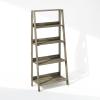 Furinno Ladder Display Shelf, 5-Tier Ladder Shelf, Ladder Bookshelf, Display Storage Shelves, 13 x 23.6 x 53.5, for Living Room, Home Office, Espresso(French Oak)