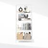Furinno Ladder Display Shelf, 5-Tier Ladder Shelf, Ladder Bookshelf, Display Storage Shelves, 13 x 23.6 x 53.5, for Living Room, Home Office, Espresso(White)