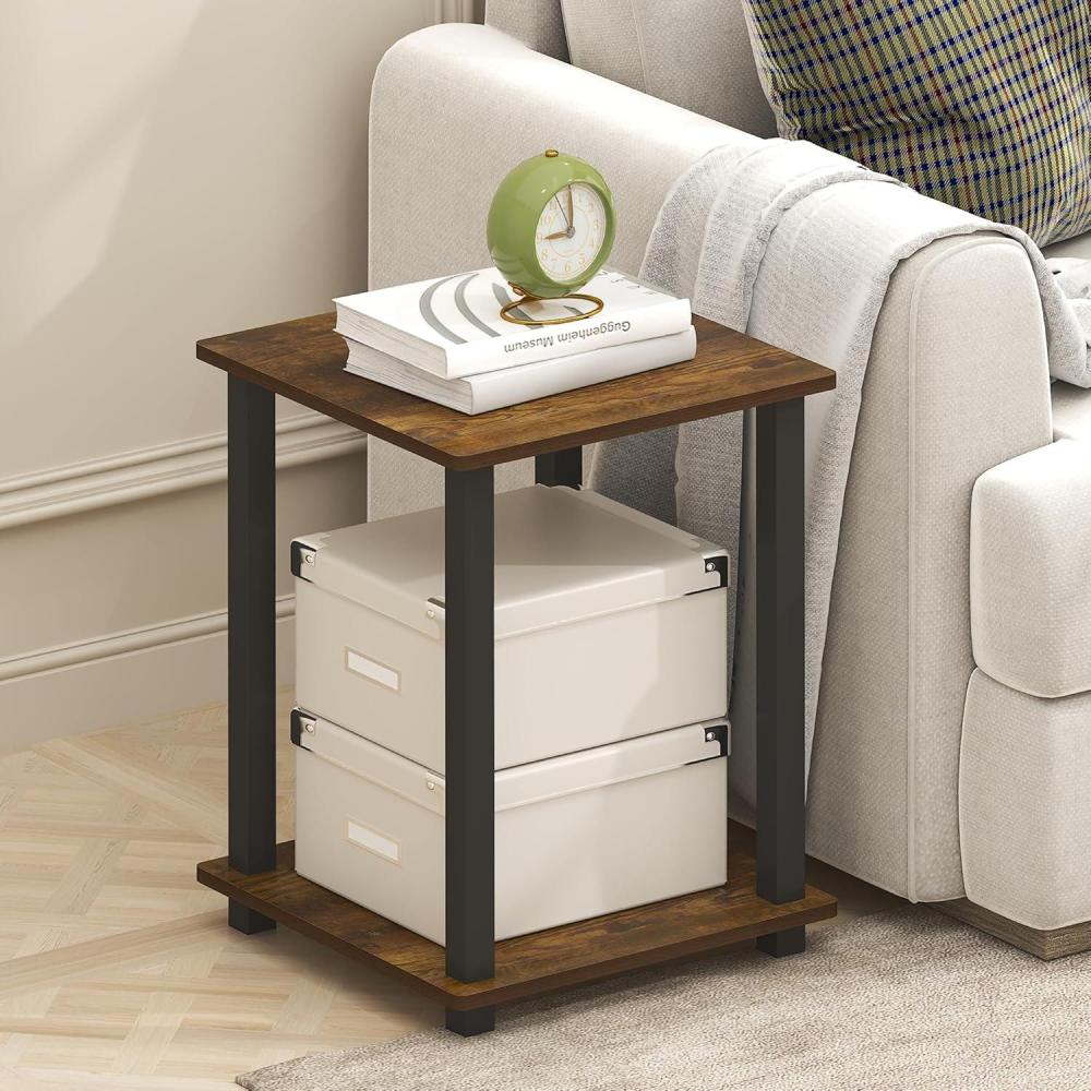 imageFurinno Simplistic Side Table Set of 2 End Table Night Stand Nightstand Bedside Table for Living Room Bedroom Black EspressoAmber OakBlack