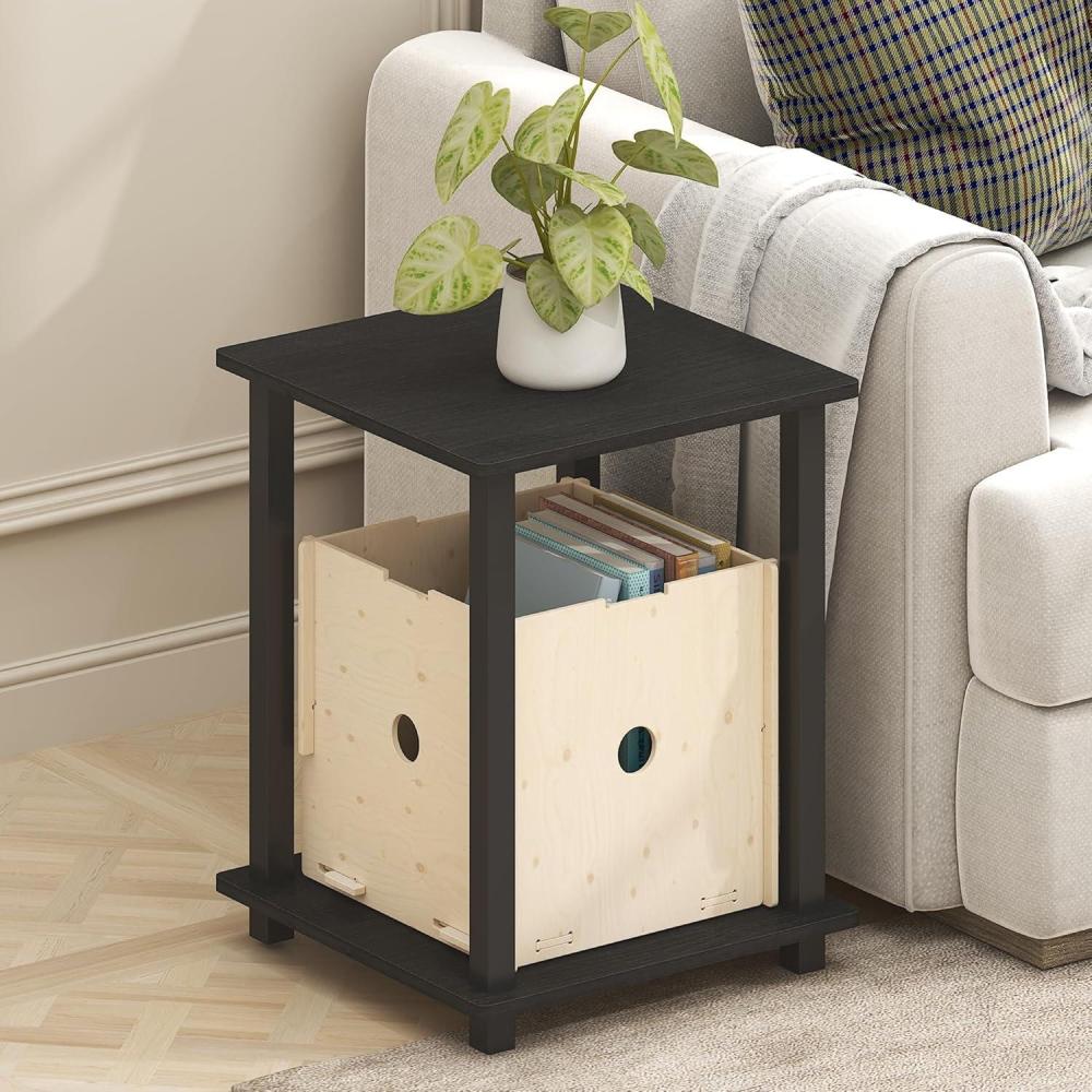 imageFurinno Simplistic Side Table Set of 2 End Table Night Stand Nightstand Bedside Table for Living Room Bedroom Black EspressoDark AmericanoBlack