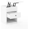 Furinno Jensen Night Stand, Lift-Top Nightstand with Drawer, Bedside Table, End Table, Side Table with Storage Shelf, Knob Handle Drawer, for Bedroom, Living Room, Grey Oak(White)