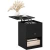 Furinno Jensen Night Stand, Lift-Top Nightstand with Drawer, Bedside Table, End Table, Side Table with Storage Shelf, Knob Handle Drawer, for Bedroom, Living Room, Grey Oak(Dark Americano)