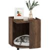 Furinno Peli Multipurpose End Table with Storage, Solid White, Cube(Columbia Walnut)