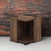 Furinno Peli Multipurpose End Table with Storage, Solid White, Cube(Columbia Walnut)