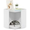 Furinno Peli Multipurpose End Table with Storage, Solid White, Cube(Solid White)