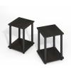 Furinno Simplistic Side Table Set of 2, End Table, Night Stand, Nightstand, Bedside Table, for Living Room, Bedroom, Black Espresso(Black Espresso/Black)