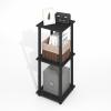 Furinno Simplistic Side Table Set of 2, End Table, Night Stand, Nightstand, Bedside Table, for Living Room, Bedroom, Black Espresso(Dark Americano/Black)