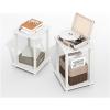 Furinno Simplistic Side Table Set of 2, End Table, Night Stand, Nightstand, Bedside Table, for Living Room, Bedroom, Black Espresso(Plain White/White)