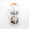 Furinno Simplistic Side Table Set of 2, End Table, Night Stand, Nightstand, Bedside Table, for Living Room, Bedroom, Black Espresso(Plain White/White)